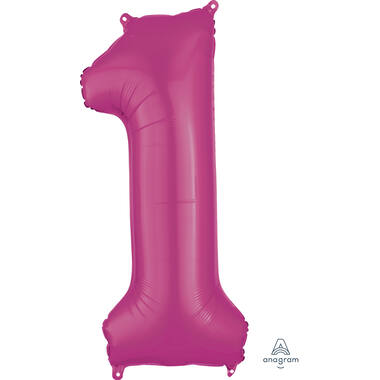 Foil Balloon - Number - 1 - Pink - 86 cm